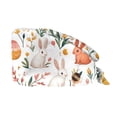 thumbnail image 3 of Colorful Easter Print Adjustable Scrub Cap for Women and Men Surgical Working Hat with Button and Tie Fastener 2026 White, 3 of 5