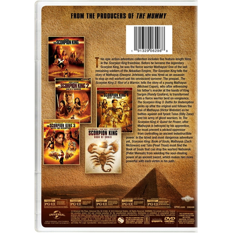 The Scorpion King: 5-Movie Collection DVD, Action Fantasy PG-13