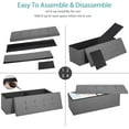 thumbnail image 5 of QRKD Folding Storage Ottoman Bench, 43 Inches Footrest with Divider Foam Padded Seat Large Storage Chest Long Box for Living Room Bedroom Entryway, 660 lbs Capacity, Light Grey, 5 of 8