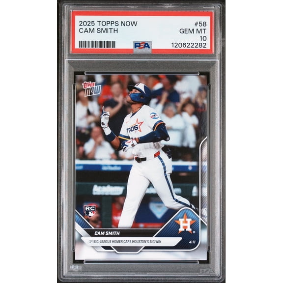 Graded 2025 Topps Now Cam Smith #58 Rookie RC Baseball Card PSA 10 Gem Mint