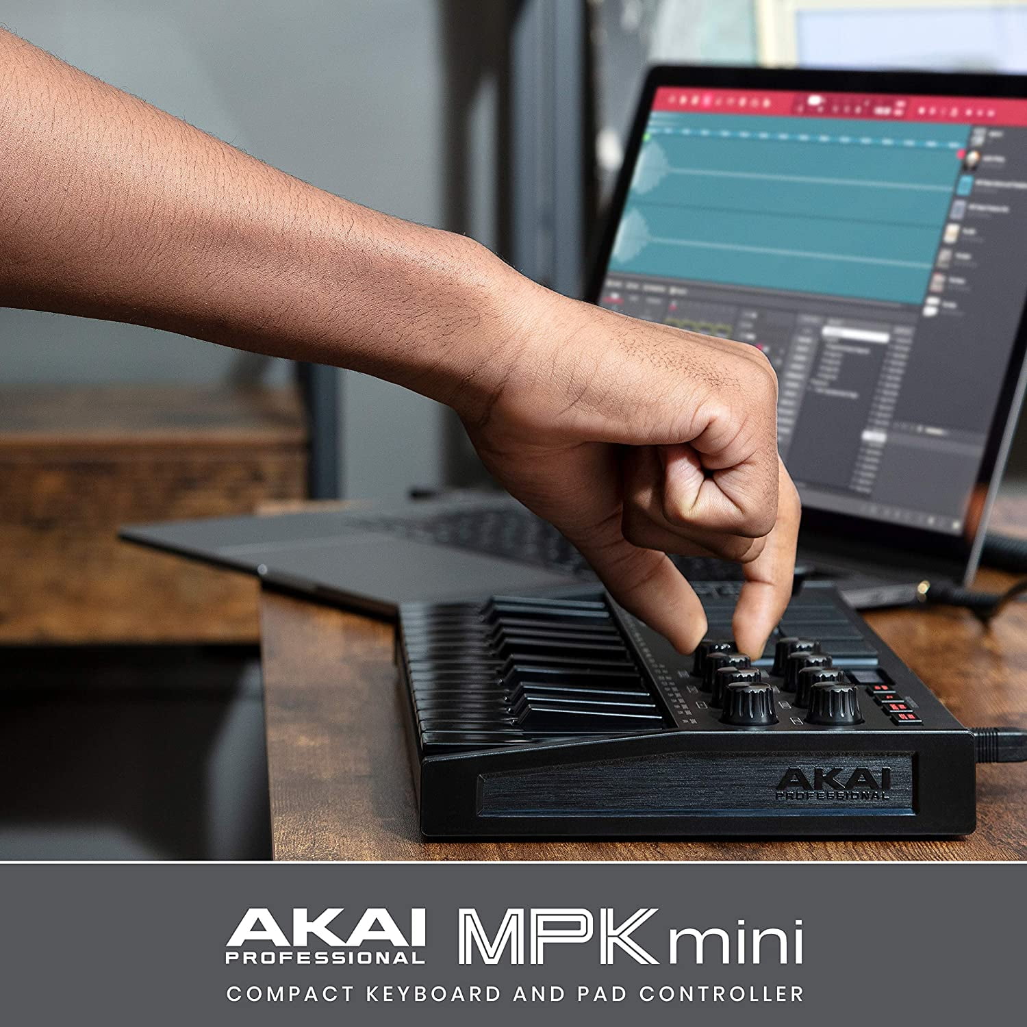 AKAI Professional MPK Mini MK3 – Clavier MIDI USB Portable avec 25 Touches,  8 Pads et Logiciels