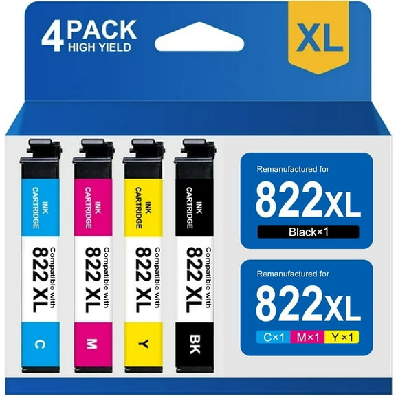 Compatible for Epson 822XL Ink Cartridges Compatible for Epson 822 XL Workforce Pro WF-3820 WF-3823 WF-4820 4830 4833 4834