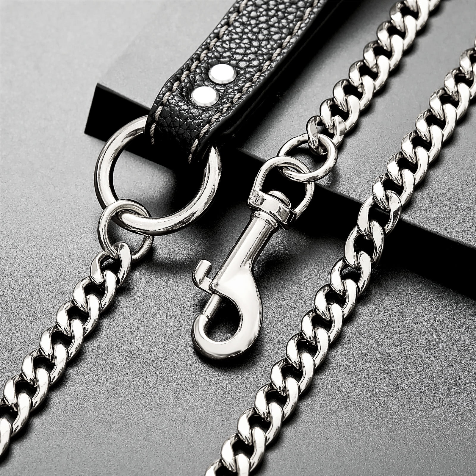 W/W Lifetime 3ft Strong Chew-Proof Metal Steel Black Training Walking Dog Leash Pet Door