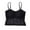 Black, variant on Ochien Women's Camisole Bandeau Padded Wireless Solid Color Lace Mesh Ruffle Neck Anti Slid Strappy Bra Removable Cup Comfy Seamless Stretch Sexy Crop Top T Shirt Bra for Everyday Sleeping, One Size