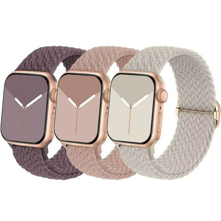 Recoppa Stretchy Nylon Solo Loop Compatible with Apple Watch Band 38mm 40mm 41mm 42mm 44mm 45mm for Women Men, Adjustable Sport Elastic Wristbands Braided Straps for iWatch Series 7/6/5/4/3/2/1/SE