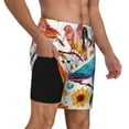 thumbnail image 2 of Honeii Flowers Birds And Butterflies Print Men's Swim Shorts,Mens Swim Trunks,Breathable Mesh Beach Shorts for Swimming,Surfing, and Beach Activities-X-Large, 2 of 6