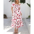 thumbnail image 2 of Vestido casual BTFBM para mujer con cuello cuadrado y manga abullonada, 2 of 9