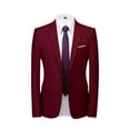 thumbnail image 2 of VERUGU Mens Suit Slim 2-Piece Suit Business Wedding Party Jacket Pants Wine 5XL, 2 of 5