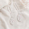 thumbnail image 4 of Evideco French Home Goods Curtain Holdbacks Set of 2 Magnetic Wooden Leaf Curtain Tiebacks - White, 4 of 8
