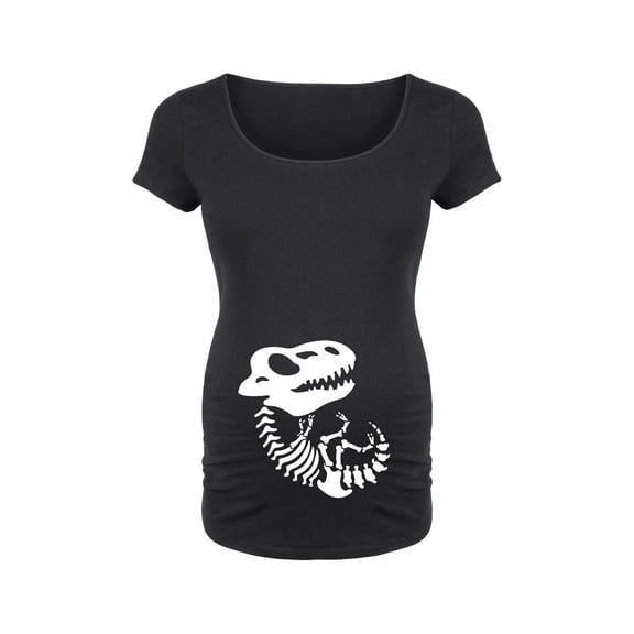 Bloom Maternity - Skeleton Dinosaur - Maternity Scoop Neck T-Shirt