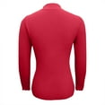 thumbnail image 5 of Fonma Women's Mock Turtleneck Long Sleeve Shirts Ribbed Knit Lightweight Pullover Sweater Stretch Fitted Thermal Top Red S, 5 of 5