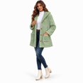thumbnail image 4 of Fleece Jacket for Women Hooded Sherpa Jacket Button Down Cable Knit Long Sleeve Fall Winter Warm Coat with Pockets, 4 of 7