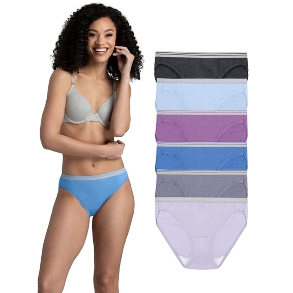 Fruit of the Loom Women's Cotton Bikini Underwear, 6-Pack