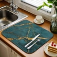 Abstract Black Green Marble Texture Dish Drying Mats for Kitchen ...