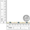 thumbnail image 3 of Gem Stone King 18K Yellow Gold Plated Silver Persian Blue Moissanite and Round White Lab Grown Diamond Tennis Bracelet for Women (2.74 Cttw, Gemstone Birthstone, Oval 6X4MM, 7.25 inches), 3 of 4