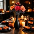 thumbnail image 6 of FEOLGEHLY Halloween Decorations Outdoor Indoor, Halloween Black Orange Simulated Bouquet Dark Wind Rose Sunflower Dahlias Flower Arrangement Festival Floral Decoration Fake Flowers (Red), 6 of 6
