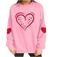 thumbnail image 5 of Caywon Women's Crew Neck Valentine's Day Printed Sweatshirt,Long Sleeve Pullover No Hood Casual Top Solid Color Fashionable Daily Outfit, 5 of 7