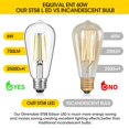 thumbnail image 5 of KY Vintage LED Edison Bulbs 6W, Equivalent 60W Incandescent, Warm White 2700K, ST58 Antique LED Filament Bulbs with 90+ CRI, E26 Medium Base,Dimmable, Clear Glass, Pack of 6, 5 of 7