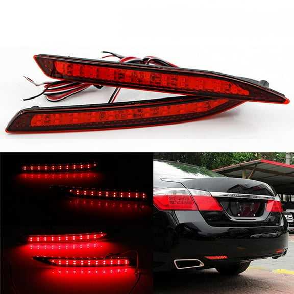 Furulu 2Pcs Rear Bumper Reflector Light Tail Brake Light For Honda Accord 9Th 14-16