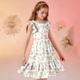 thumbnail image 7 of Girls Easter Bunny Dress Spring Ruffle Cap Sleeve Tiered A-Line Casual Church Outfit Pastel Multicolor 5-14 Years,Size 7 T, 7 of 7