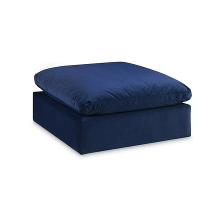Meridian Furniture Comfy Navy Velvet Ottoman