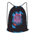 thumbnail image 1 of XMXT Waterproof Gym Bag, Brave Slogan Two Color Prints Drawstring Backpack for Men, m Black, 1 of 8