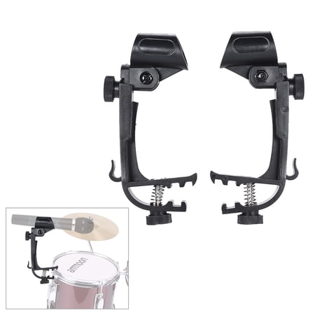 2pcs Clamp Clip On Drum Rim Microphone Mic Mount Holder Adjustable Shockproof
