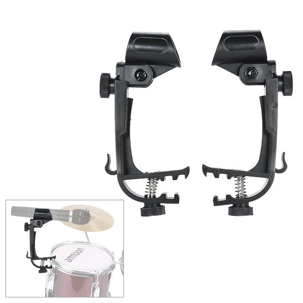 Abrazadera de tambor 2 Piezas Clip de Abrazadera Drum Rim Micrófono Mic Soporte de Montaje Ajustable A Prueba de Choques Tomshoo Abrazadera de tambor