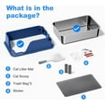 thumbnail image 7 of Stainless Steel Litter Box with Lid, Ellenpent XL Metal Litter Box Large for Big Cats, High Sided, Anti-Urine Leakage, Odor-Free, with Scoop &Trash Bag*2 & Mat & Sticker, Blue, 7 of 7
