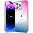 thumbnail image 6 of Compatible with iPhone 15 Pro Bling Case Colorful Gradient Glitter Shiny Sparkle Case for Women Girls Anti-Scratch Soft Silicone Shockproof Not Yellowing Clear Phone Cover,PinkBlue, 6 of 14