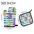 thumbnail image 2 of Yayeee Oven Mitts and Pot Holder Set of 2 Heat Resistant Kitchen Gloves Baking Hot Pad, Yellow Hand Drawn Sailboats, 2 of 5