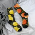 thumbnail image 5 of Gukieu Orange Lemon Print Contrast Color Mid-calf Socks, Sweat-wicking Athletic Socks, Unisex Clothing Accessories, 5 of 6