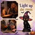 thumbnail image 4 of Halloween Decorations Indoor,Lighted Black Cat Table Lamp with Witch Hat,Stained Glass Style Halloween Witch Lamp,Gothic Decor for Shelf Desk(A), 4 of 7