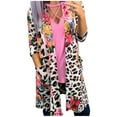 thumbnail image 1 of Manteau Long pour Femmes Mode Femmes Imprimé Léopard Floral Poches Cardigans Ouvert Manteau à Manches Longues Longs Cardigans pour Femmes Manches Longues pour Femmes Manteau à Imprimé Léopard, 1 of 9