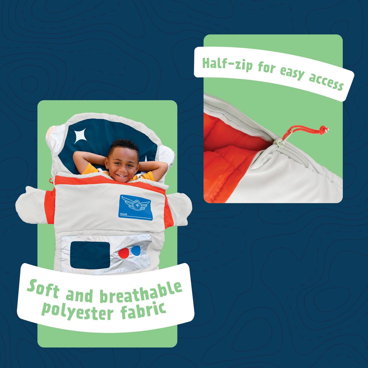 Firefly! Jett the Astronaut Kids Sleeping Bag, Grey