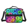 thumbnail image 2 of Daisy Pioneer Flower and Rainbow Insulated Lunch Bag with Shoulder Strap and Bottle Holder,Bento School Lunch Bag Box,11x9.5x3.5 Inches, 2 of 5