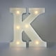 thumbnail image 2 of Letrero luminoso con letras LED blancas de 12 pulgadas, estilo vintage, con el alfabeto iluminado K, 2 of 4