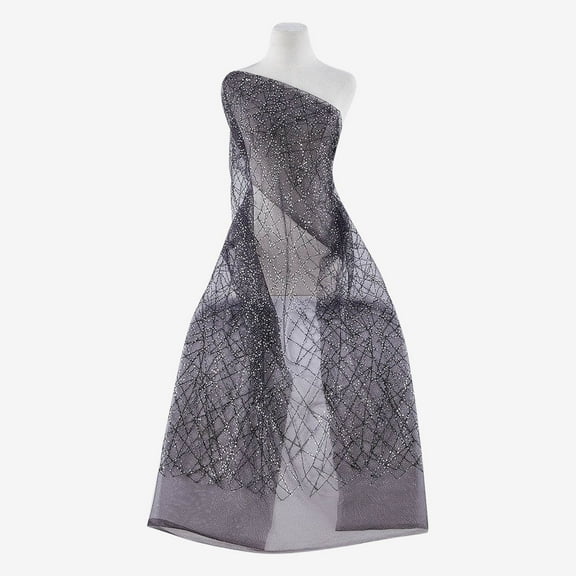 Zelouf Limelight Sequince Glitter Mesh , Sewing, DIY, Crafts Fabric by the Yard, Black, 3 Yard