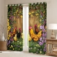thumbnail image 2 of Castle Fairy Animal Chicken Rooster Curtains Pack of 2 (42x84 Each) for Kids Teens Adults,Chic Flowers Vintage Cabin Curtains Blackout,Rustic Farmhouse Animal Bedroom Curtains,Breathable Home Decor, 2 of 6