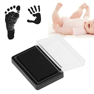 Ink Pad, 5x4'' Washable Non-Toxic Ink Stamp Pad for Baby Footprint Handprint, Black