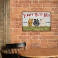 thumbnail image 6 of "Fluffy Butt Hut Pampered Chickens Live Here" Vintage Chicken Coop Metal Sign, 8x12 Inch Funny Farmhouse Wall Decor, Rustic Plaque with Hen Art for Backyard Coop and Barn, 6 of 8