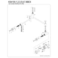 thumbnail image 6 of Kingston Brass KS4107BEX Essex Two-Handle 1-Hole Wall Mount Pot Filler Faucet in Brushed Brass, 6 of 8