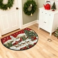 thumbnail image 6 of Mecorevxz Christmas Decorations,Half Round Doormat Non Slip Indoor Outdoor Entrance Semi Circle Area Rug Washable Half Moon Rug Front Floor Mat for Christmas Decor（E）, 6 of 7