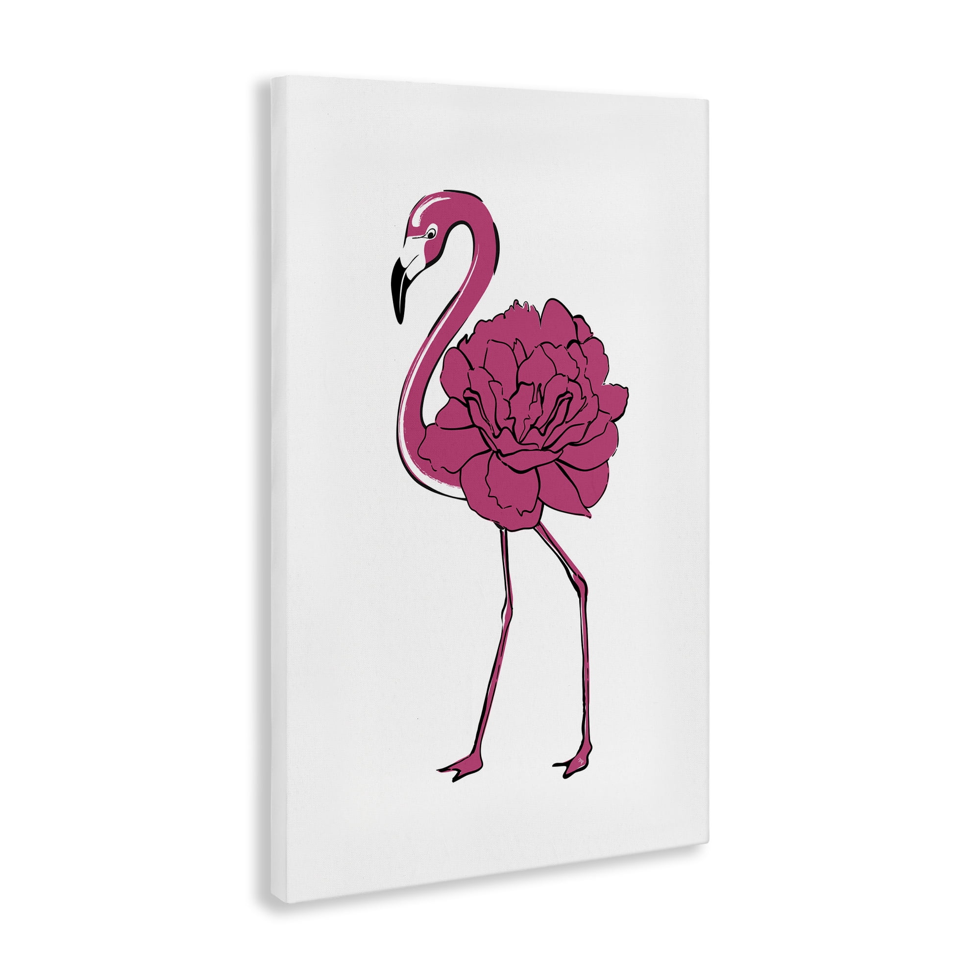 Stupell Industries Flamingo Rose Petal Body Animals & Insects Painting Gallery Wrapped Canvas Art Print Wall Art, 16 x 24