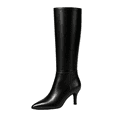 thumbnail image 3 of Willtoo Knee High Boots for Women Pointed Toe Stiletto Heel Tall Boots, Faux Leather Side Zipper Elegant Boots Sleek Slim Fit Dress Shoes, 3 of 6