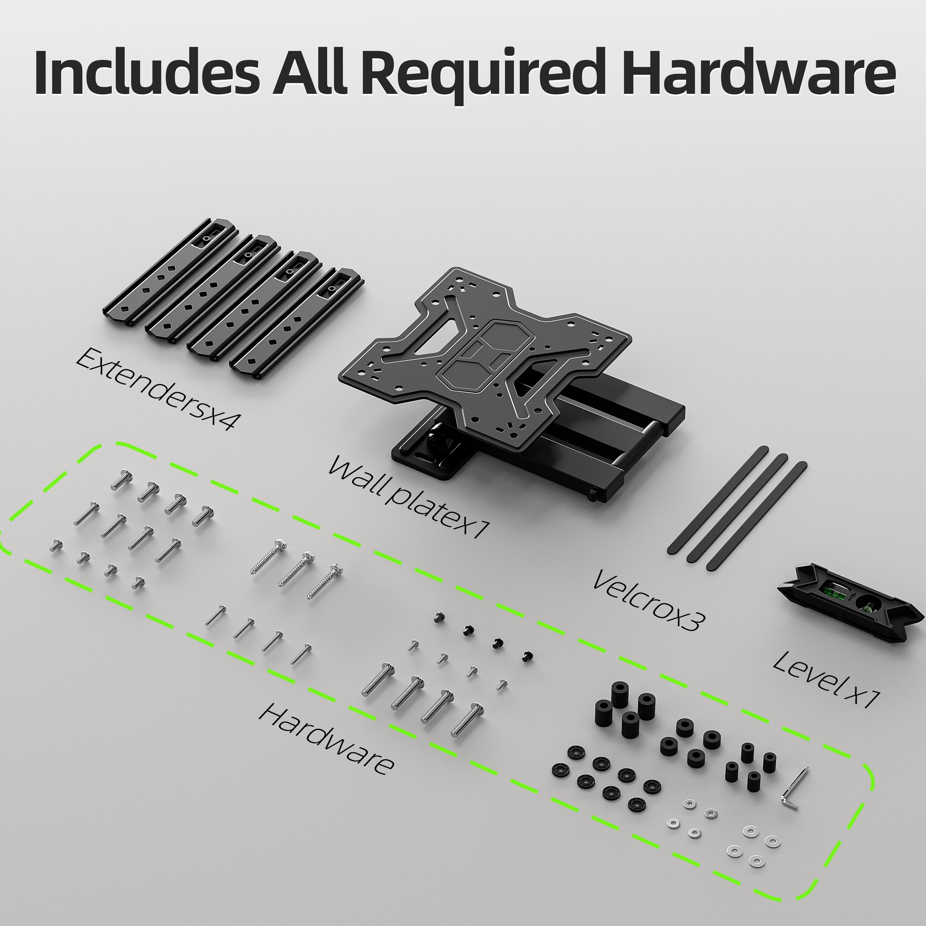 USX MOUNT Full Motion TV Wall Mount Bracket with Swivel Arm for 23 to 65 Inch TVs, Holds up to 77 lbs