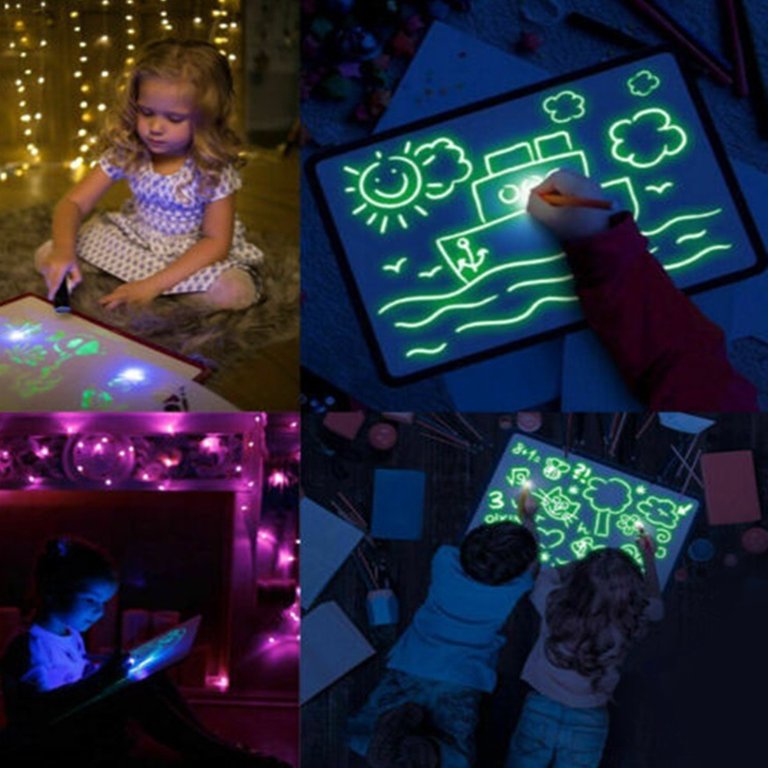 A4 Magic Light Luminous Drawing Board Kids Tablet Draw In Dark Educational  Toys