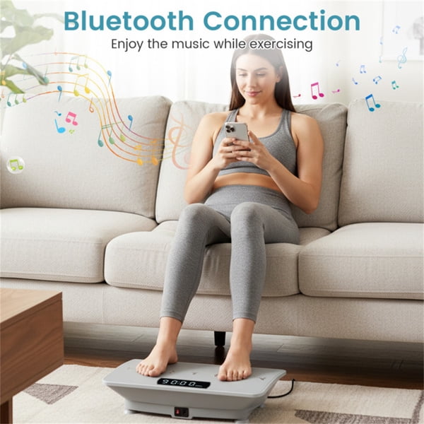 Angel Sar Vibration Plate Exercise Machine with Remote Control, Bluetooth, 10 Speed Levels, 440 lb Capacity