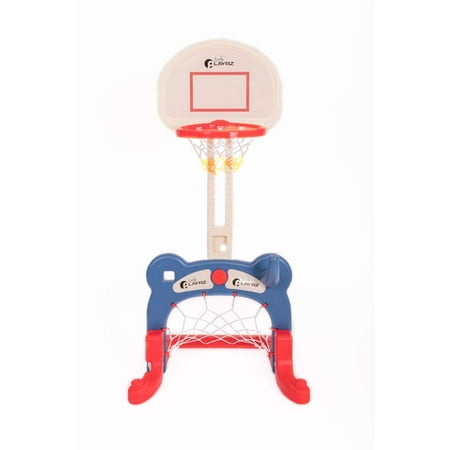 Kids 3-in-1 Sports Center: Basketball Hoop, Soccer Goal, Ring Toss Playset