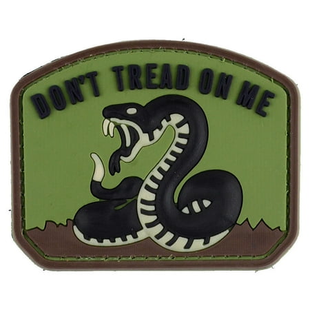LIVABIT PVC Rubber 3D Morale Patch MP-22 Tactical Airsoft Paintball Don t Tread On Me Snake Brown